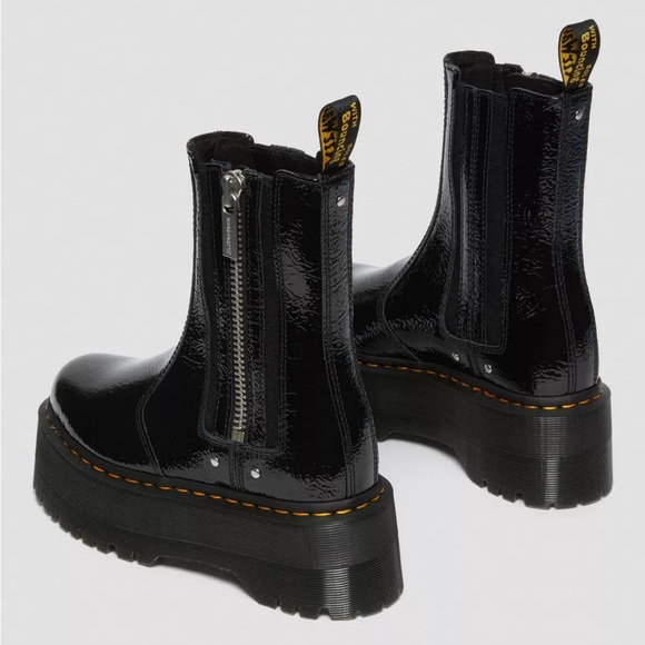 2976 MAX DISTRESSED PATENT CHELSEA PLATFORM BOOTS - Picture 8 of 11